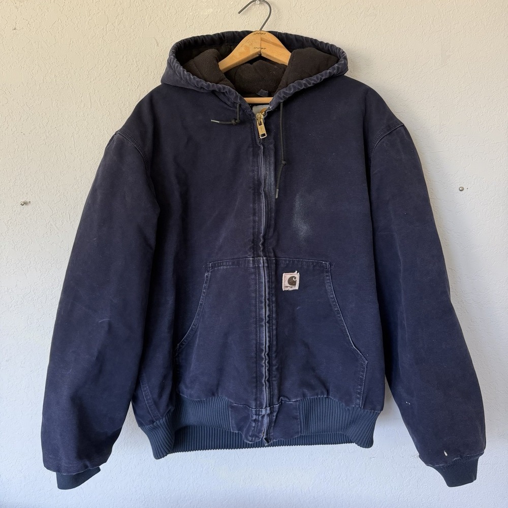 Carhartt J130 MDT Sandstone Active Jacket Quilt Lined Large Dark Midnight Blue